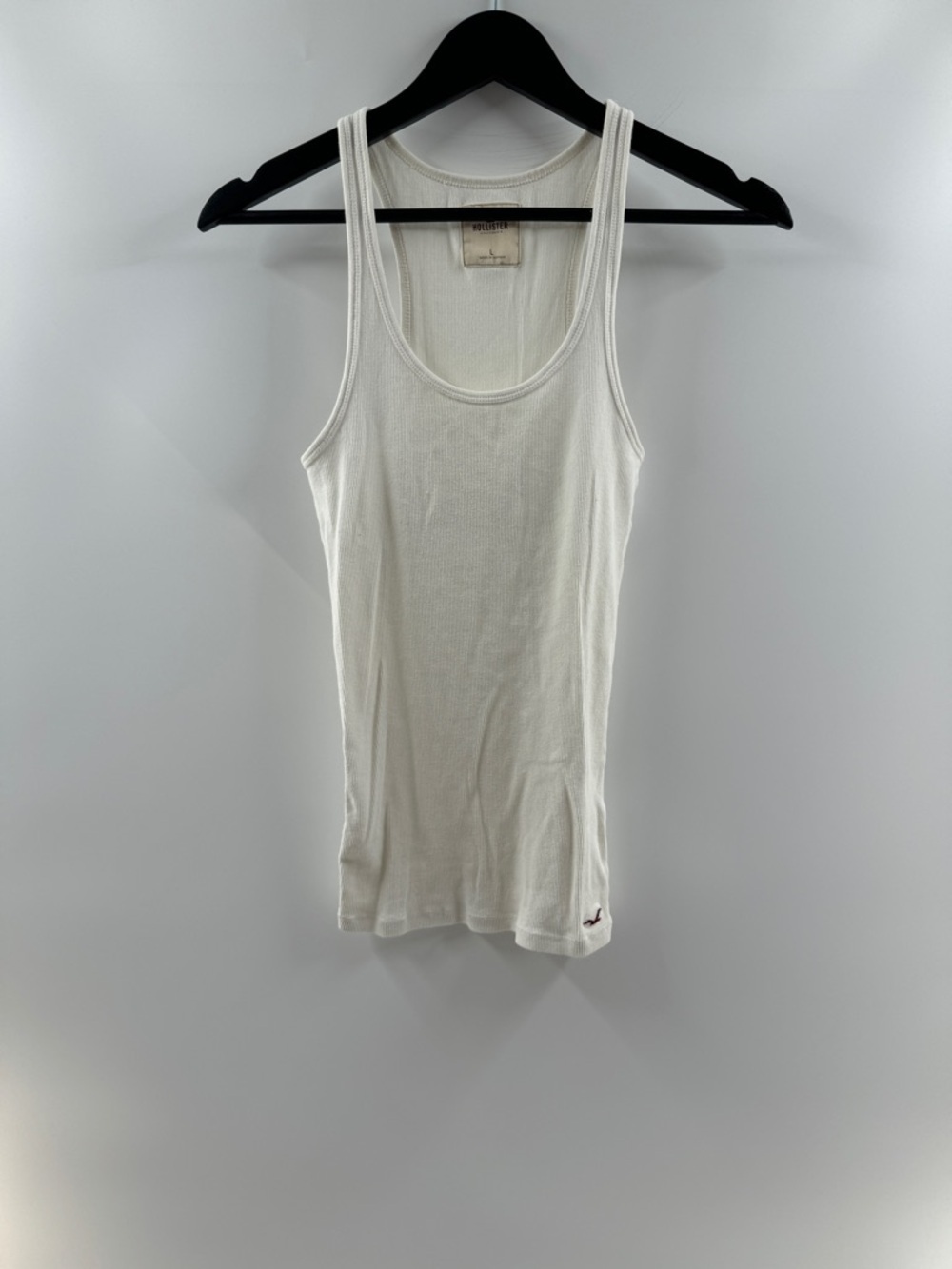 Y2K Hollister White Ribbed Tank Top – Women’s Large